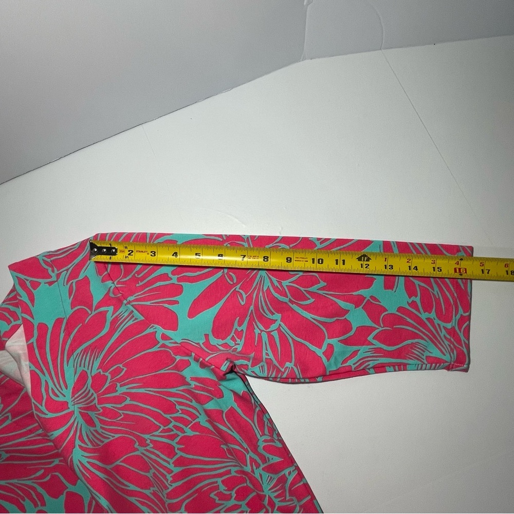 NWOT Haley & the Hound Pink Floral Blue Print Long Sleeve Dress V-Neck Size XL - Picture 7 of 7